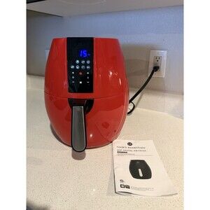 Cook's Essentials 6.0-qt Digital Air Fryer in RED NEW